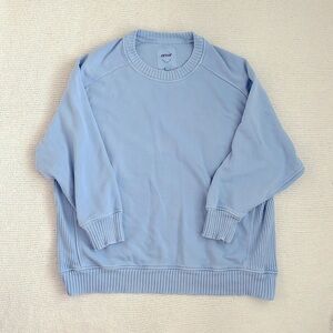 Aerie Down To Earth Crewneck Sweatshirt Blue Size Large